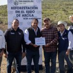 JAPAM fortalece acciones de reforestación para la recarga del acuífero con jornada en el Ejido Arcila